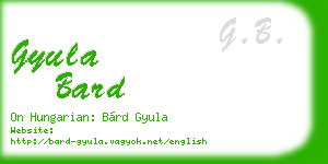 gyula bard business card